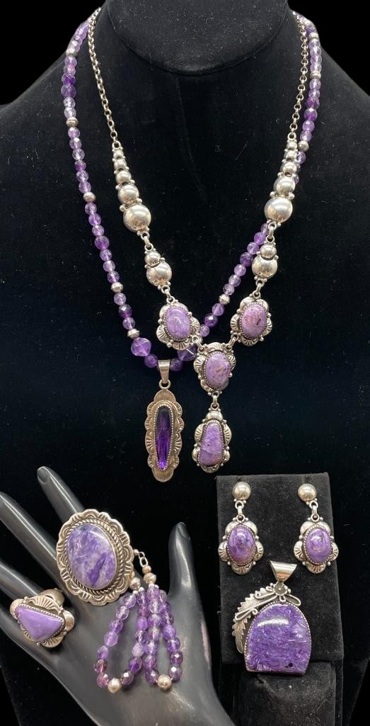 Charoite and Amethyst Jewelry Group (1 of 18)