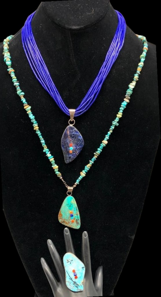 Gloria Chattin Necklaces with Corn Maiden Pendants And Ring (1 of 19)
