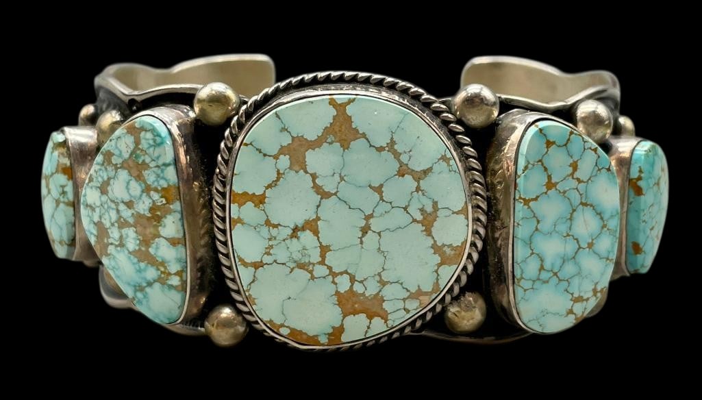 Sterling Silver And Turquoise Bracelet By Guy Hoskie (1 of 9)