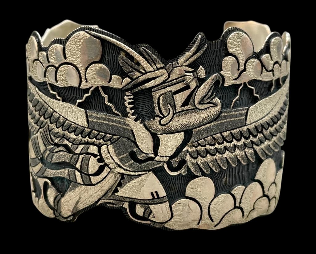Hopi Overlay Eagle Dancer Theme Bracelet By Bennett Kagenveama (1 of 9)