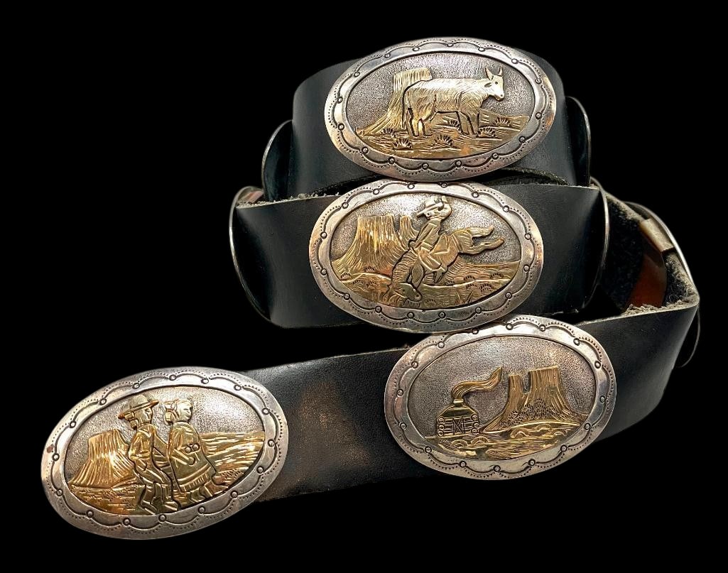 Sterling Silver Overlay Concho Belt by Wilbur Wauneka (1 of 11)