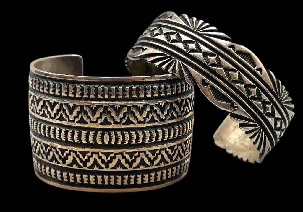 Two Deeply Stamped Bracelets By Sunshine Reeves And Gary Reeves (1 of 12)