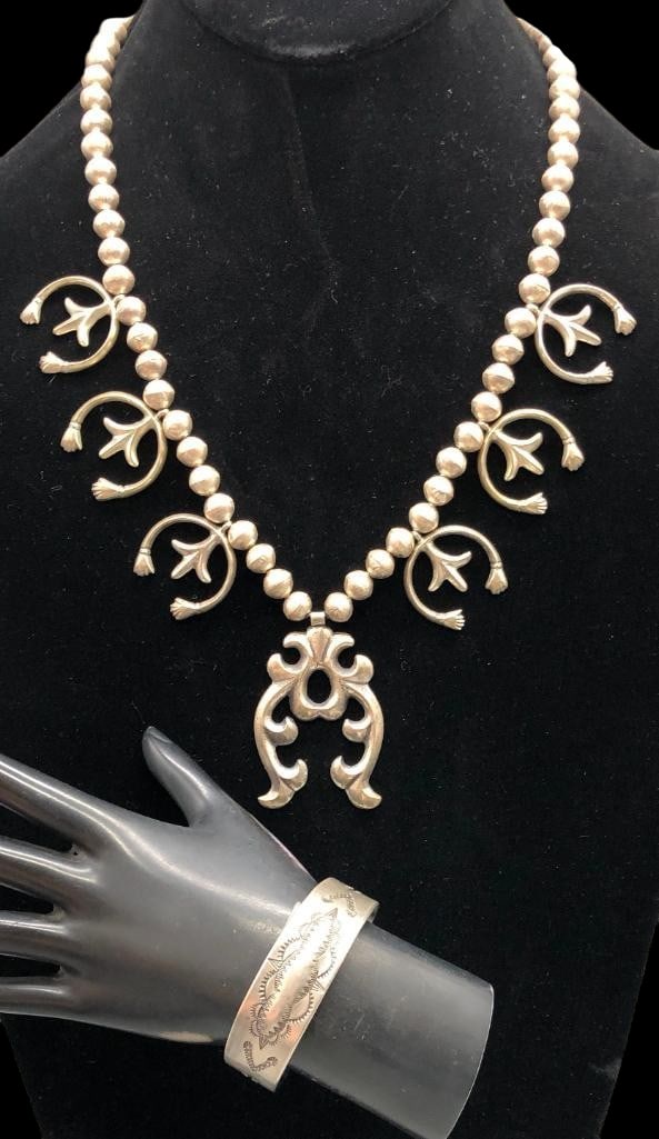Sterling Silver Naja Theme Necklace With Stamped Sterling Silver Bracelet (1 of 18)