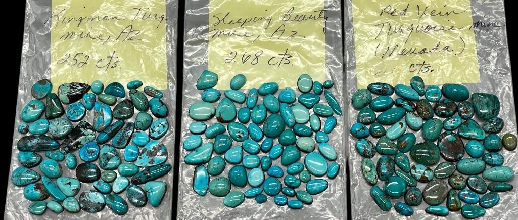 Turquoise Cabochons From Various Mines With 800 Plus Carats (1 of 15)
