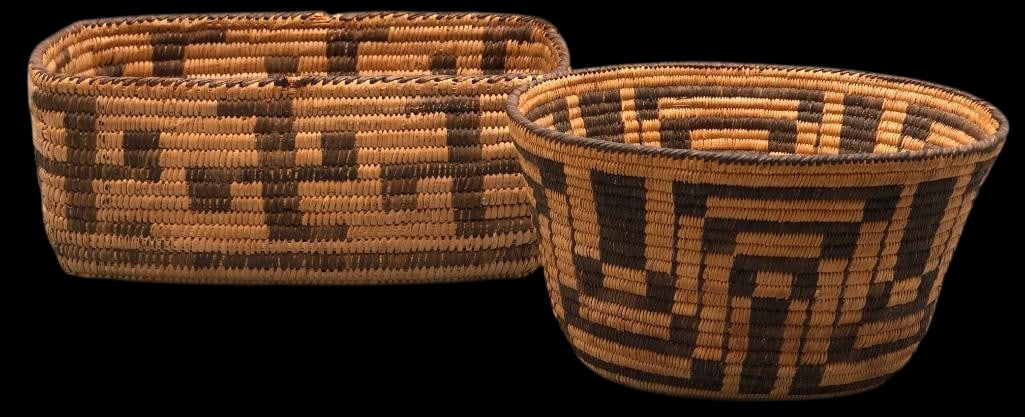 Two Early 1900s Pima Baskets - One Butterfly Design And One Whirling Logs Design (1 of 11)