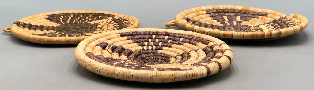 Three Eagle Theme Hopi Coil Baskets - 4