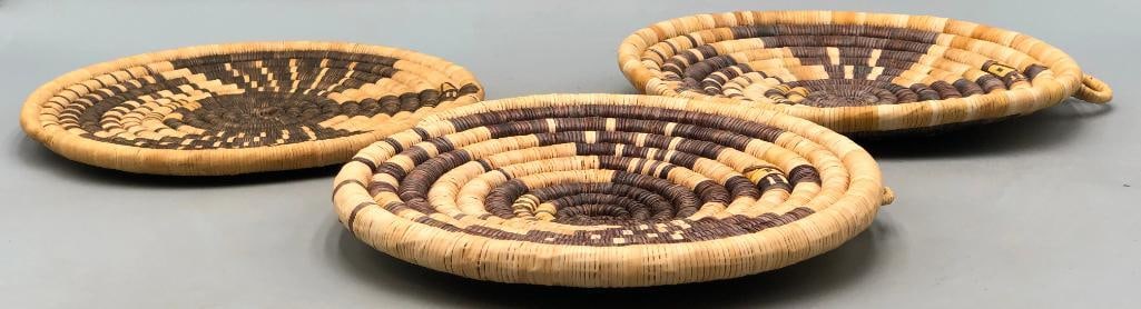 Three Eagle Theme Hopi Coil Baskets - 6