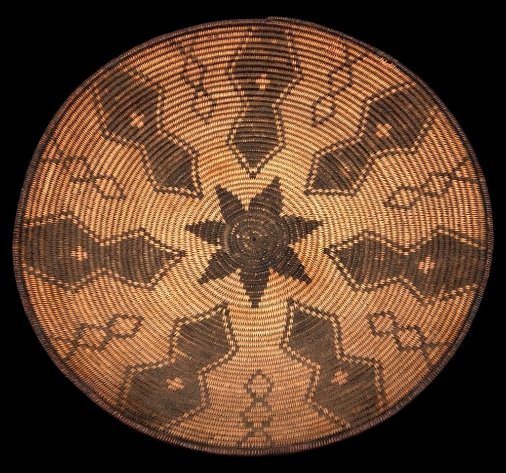 Antique Apache Basket With Diamondback And Cross Patterns (1 of 10)