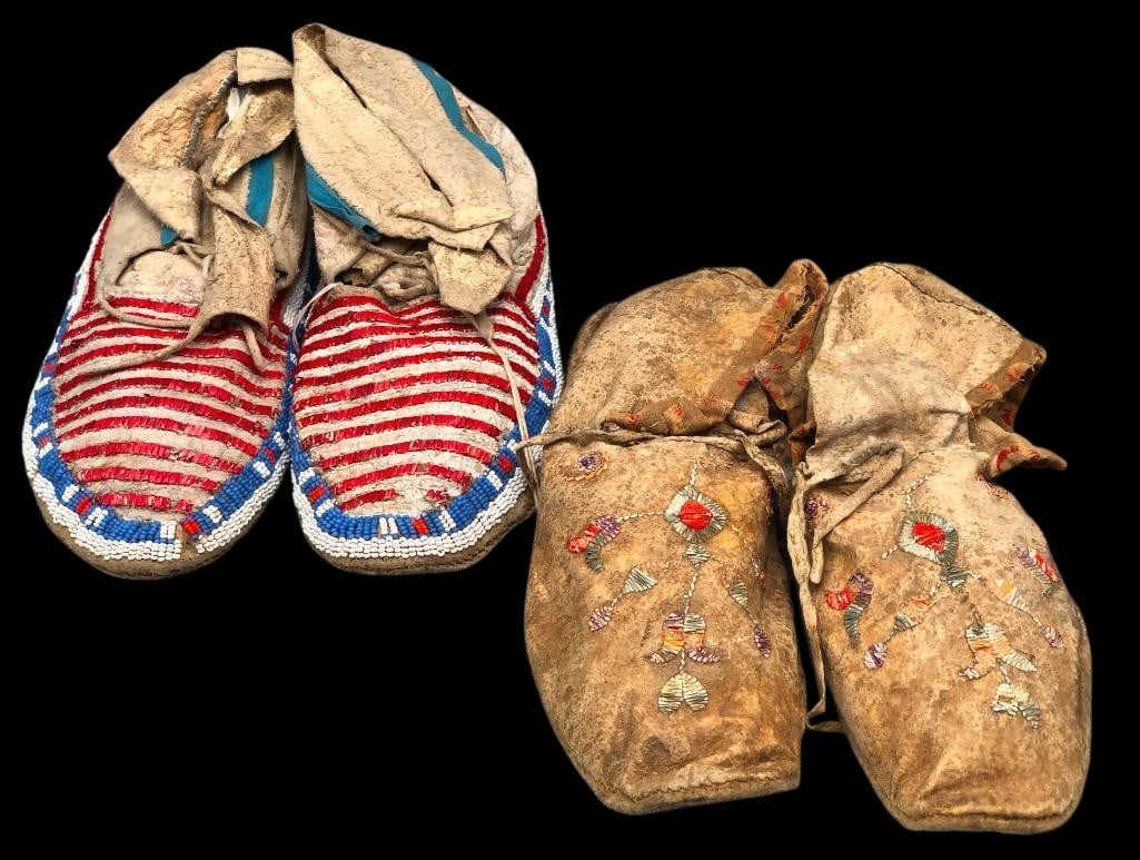 Two Pair Of Antique Quilled Moccasins (1 of 12)