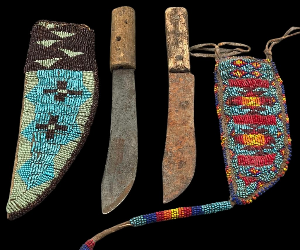 Two Plains Beaded Knife Sheaths With Knives (1 of 11)