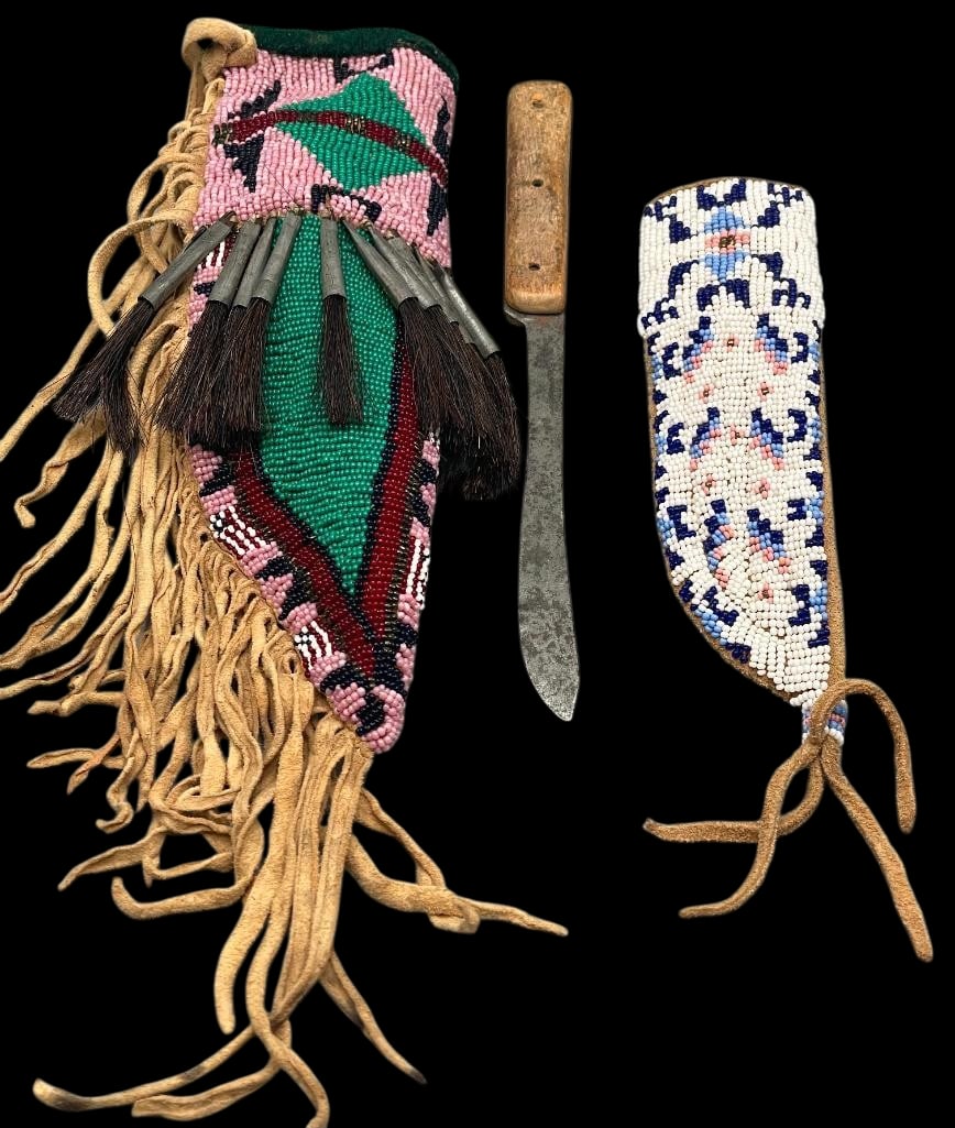 Two Contemporary Plains Beaded Knife Sheaths (1 of 9)