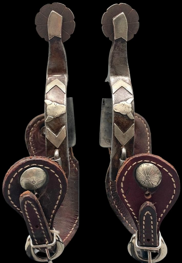 Bull Head Theme Double Mounted Spurs Marked G And D (1 of 14)