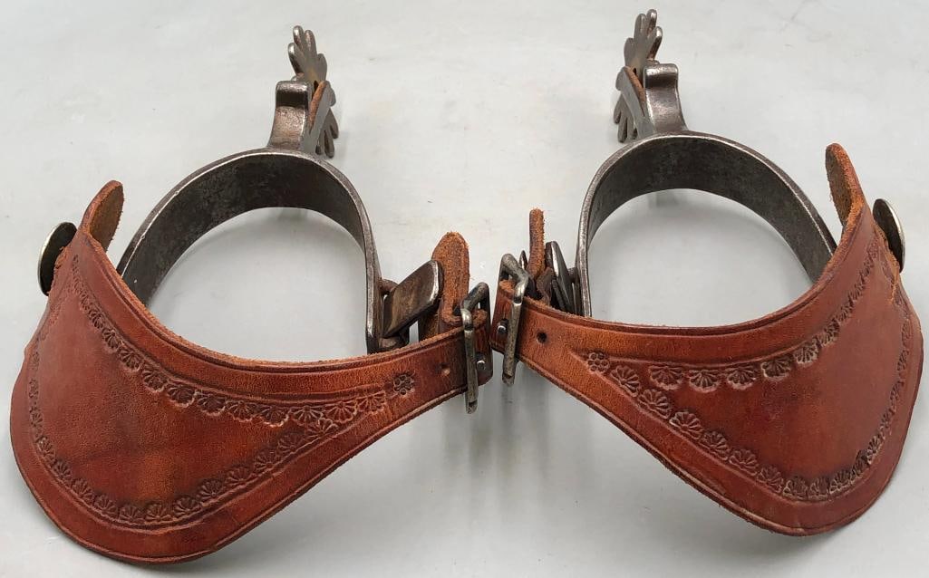 Remounted Inside Marked Crockett Spurs - 13