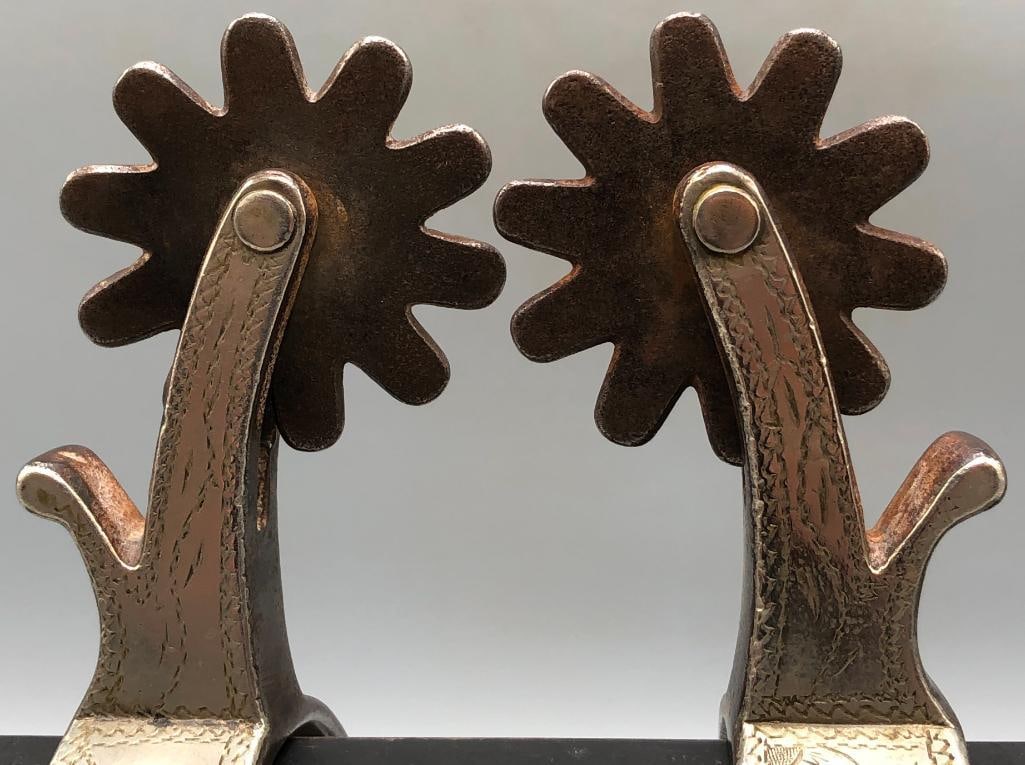 Remounted Inside Marked Crockett Spurs - 2