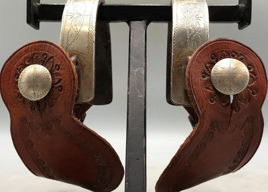 Remounted Inside Marked Crockett Spurs - 4
