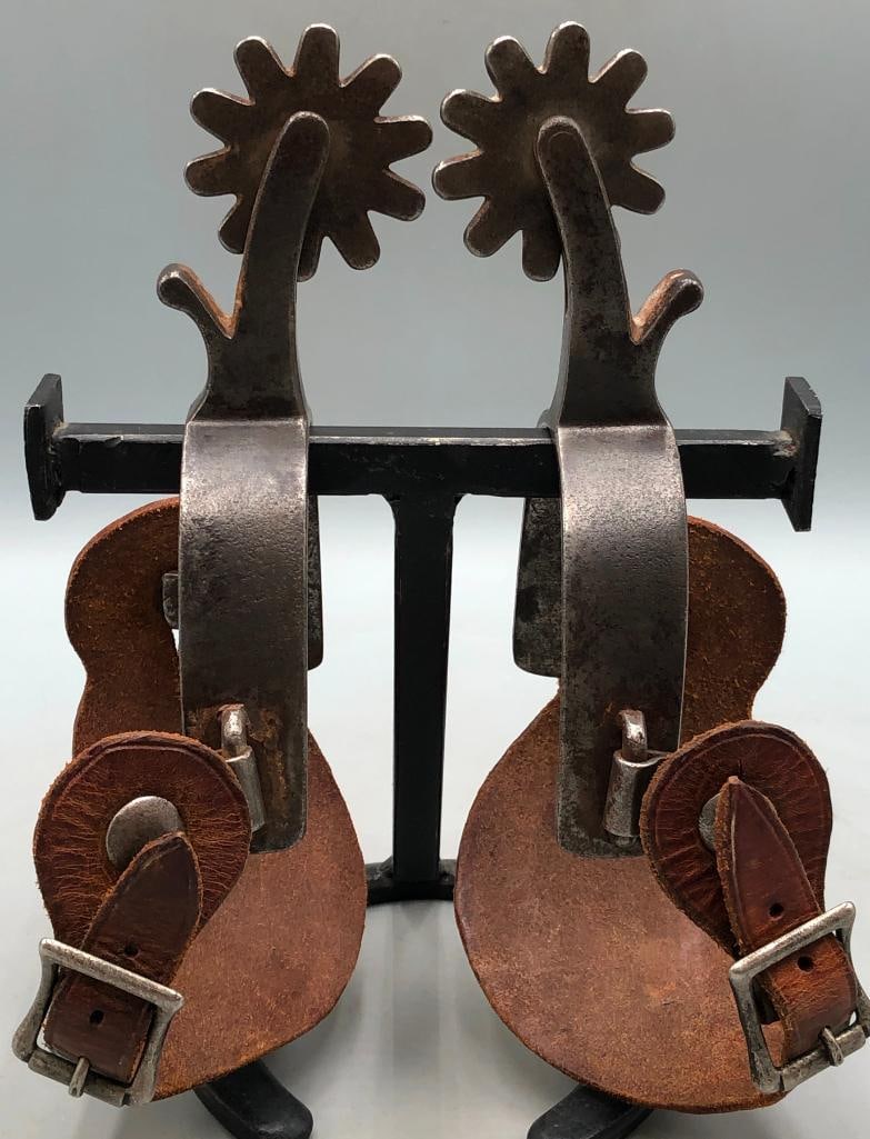 Remounted Inside Marked Crockett Spurs - 5