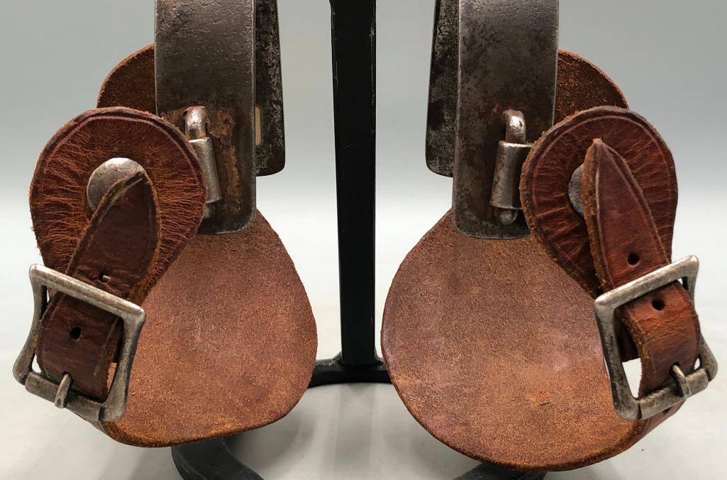 Remounted Inside Marked Crockett Spurs - 8