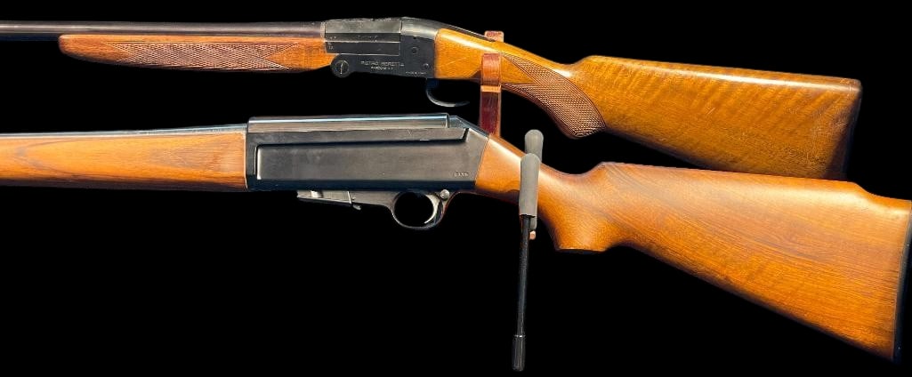 Beretta 20 Gauge Shotgun And Bernardelli 9mm Chambered Long Shot Shotgun: For your bidding pleasure are two Italian long guns including a Beretta 20 gauge shotgun and Bernardelli 9mm chambered Long Shot Shotgun. The Beretta is low recoil handling and is a break action foldi