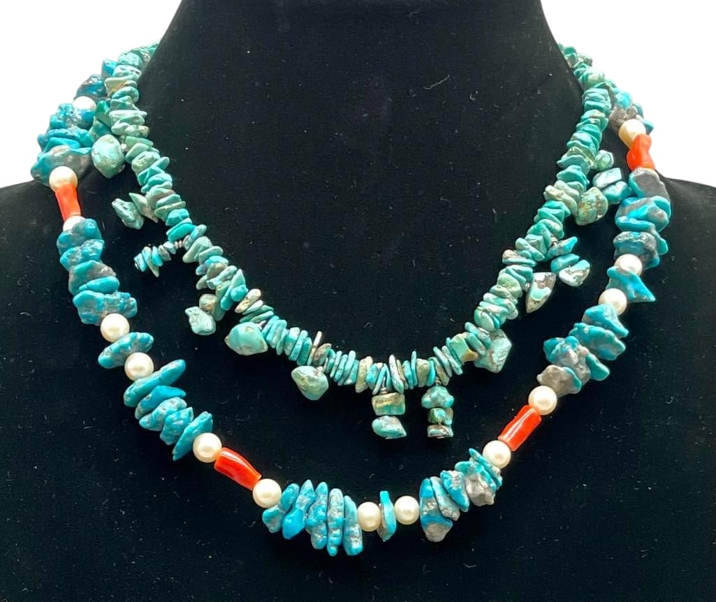 Two Nice Chunky Turquoise Necklaces - 1 Lone Mountain Turquoise (1 of 11)