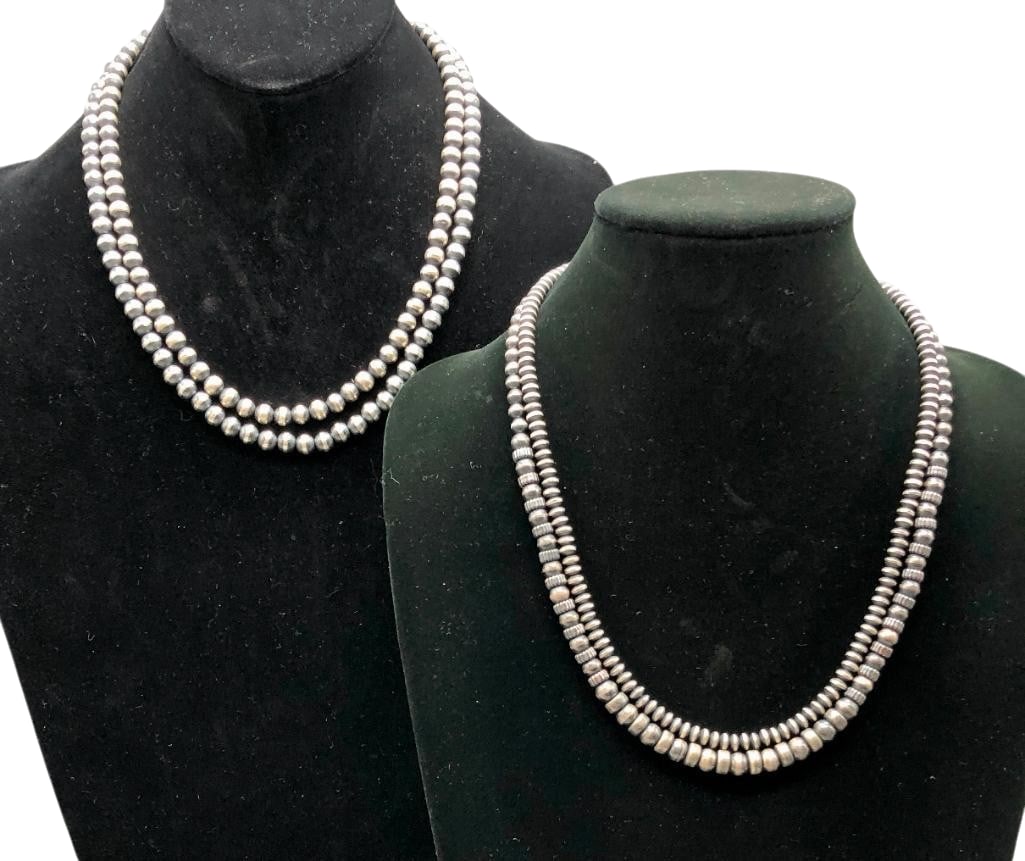 Four Sterling Silver Beaded Necklaces (1 of 10)