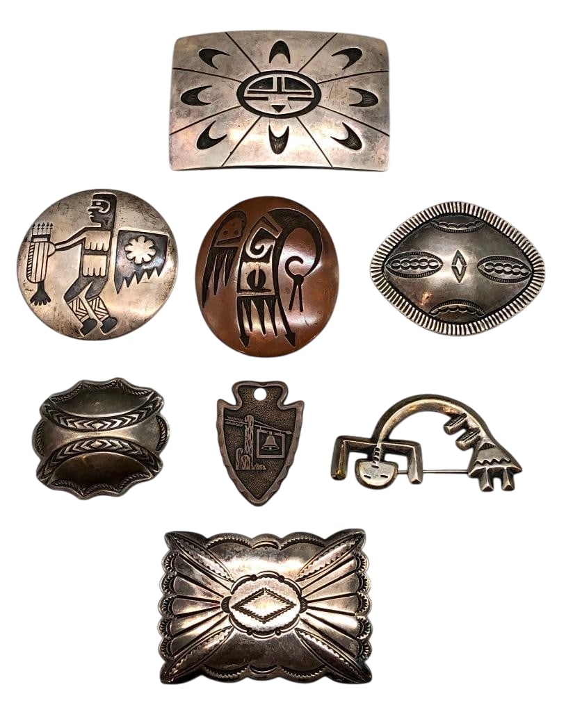 Pins, Buckle, Etc. - Mostly Hopi And Navajo Guild Items (1 of 9)