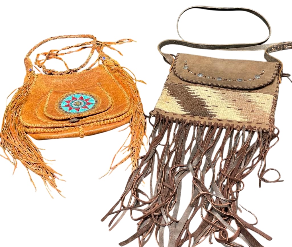 Two Western Style Purses - One With Beadwork And One With Navajo Textile (1 of 12)