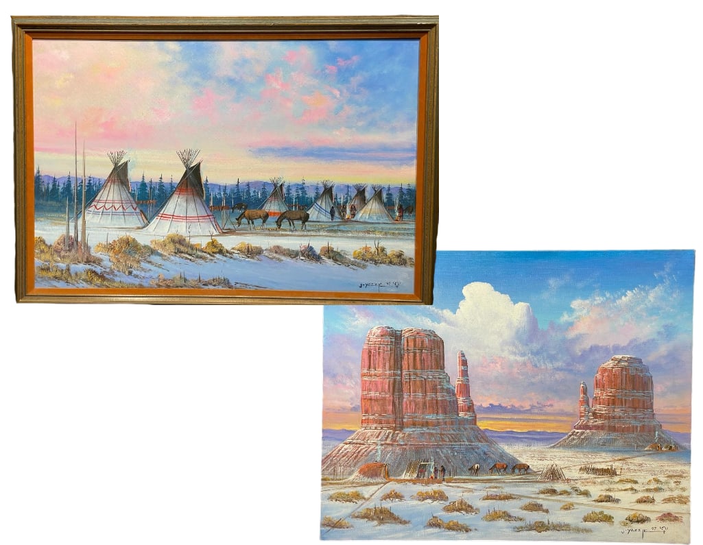 Two Original Oil Paintings By Johnny Yazzie (1 of 18)