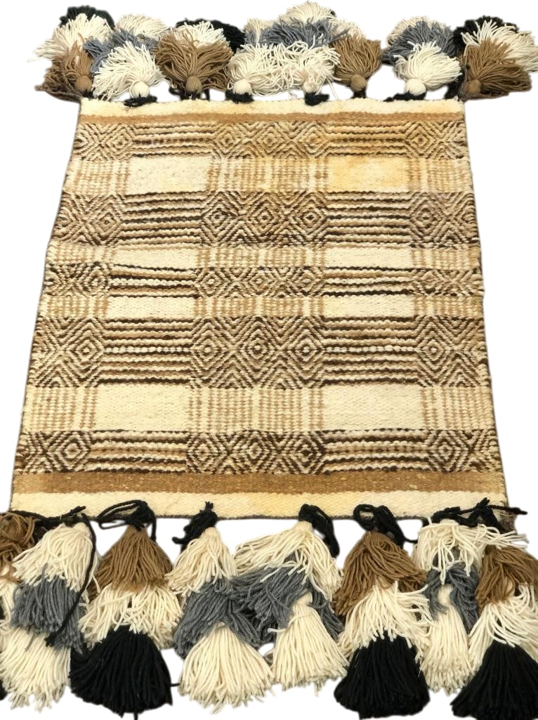 Twill Weave Navajo Sunday Saddle Blanket by RG Sherman: Available here for your consideration is a Twill Weave Navajo Sunday saddle blanket by RG Sherman. The weaver made this the traditional way by sheering the sheep, carding, cleaning, and spinning the w