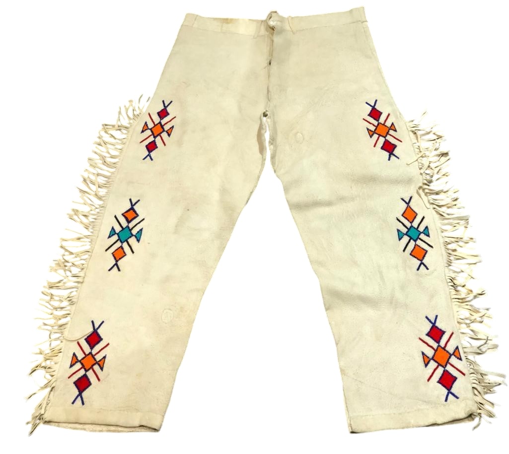 Vintage Beaded Leather Hide Pants (1 of 14)