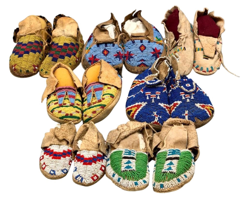 Seven Pair of Plains Childs Beaded Moccasins (1 of 16)