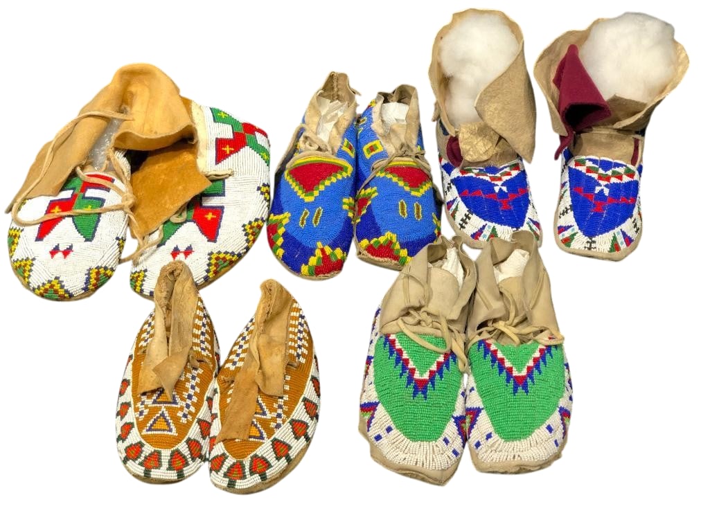 Five Pairs of Plains Beaded Moccasins (1 of 12)