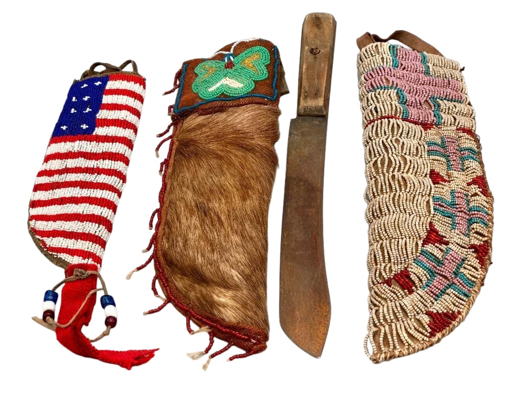 Three Early 1900s Beaded Knife Sheaths (1 of 10)