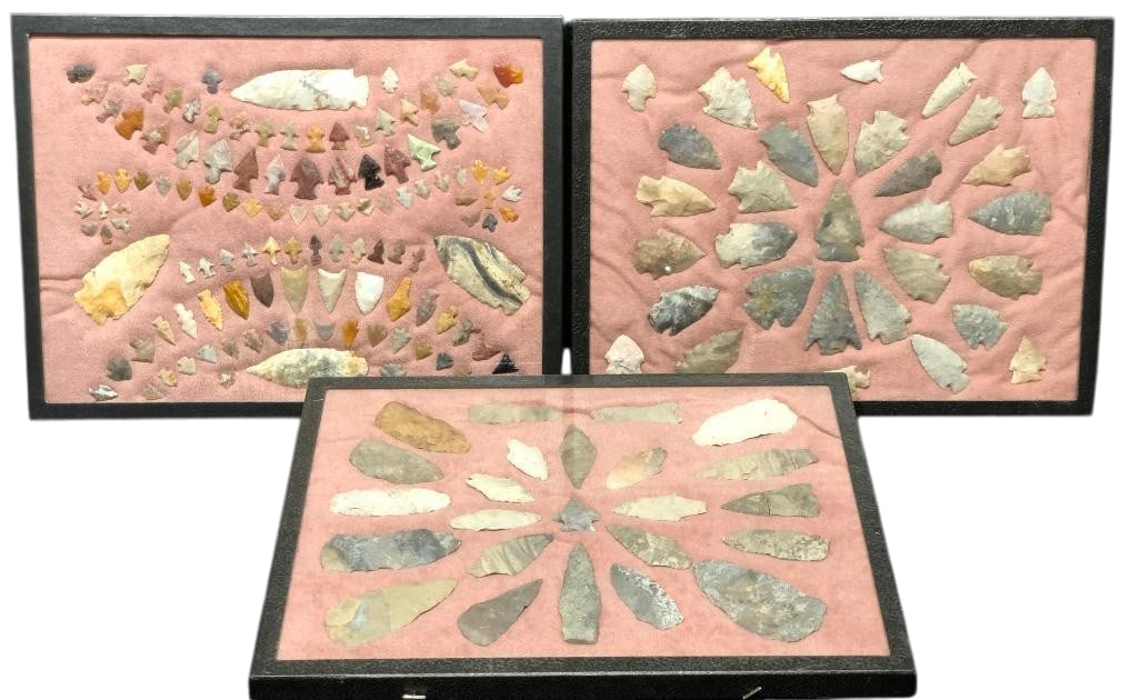 Three Frames Of Prehistoric And Historic Arrowheads And Points (1 of 9)