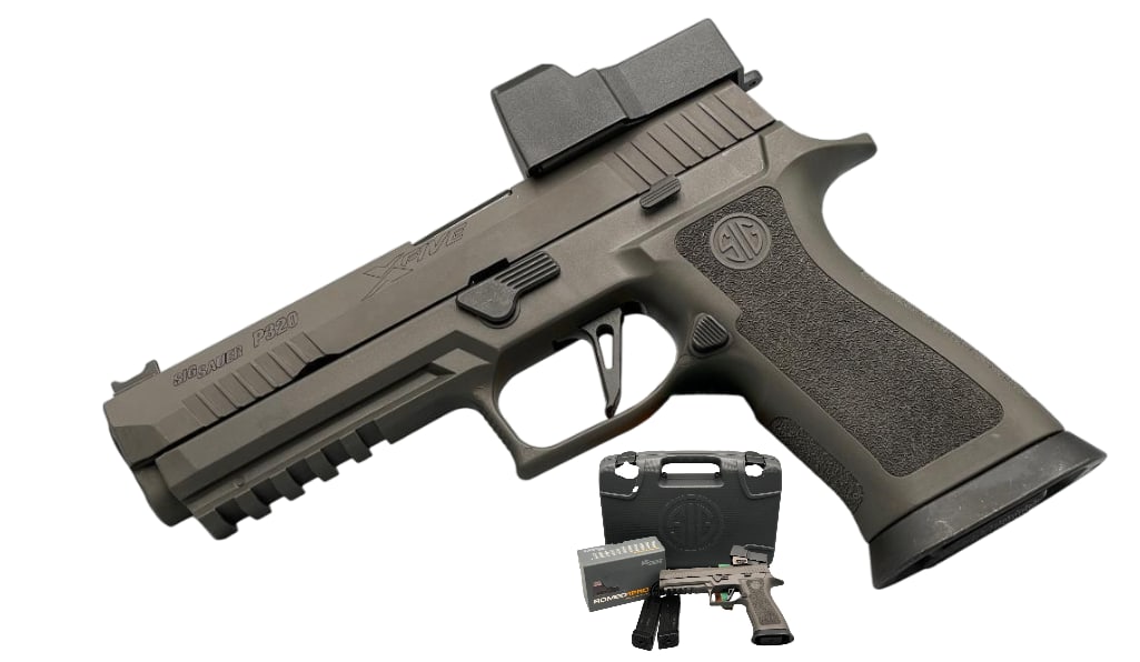 Sig Sauer P320 XFIVE 9mm Pistol With Two Extra Magazines: For your bidding pleasure is a like new, Sig Sauer P320 XFIVE 9mm Pistol with two extra magazines. This pistol was designed for precision shooting and features an infused polymer grip module. It has