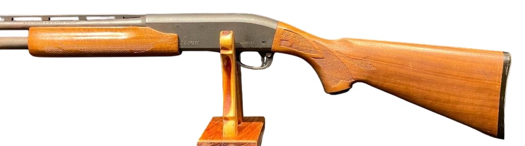 Remington 870 Express .410 Gauge Pump Shotgun: For your bidding pleasure is a Remington 870 Express .410 Gauge Pump Shotgun. This shotgun solid has a steel receiver with pump - action. The stock and forend are made with checkered hardwood and sati