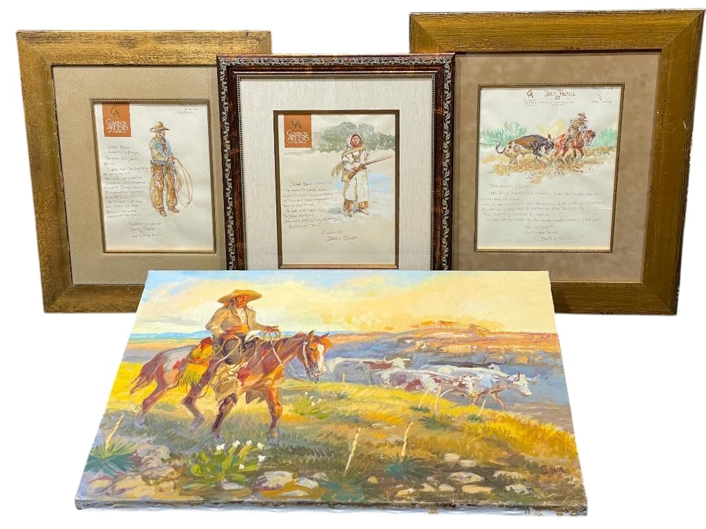 Original Oil Painting And Three Painted Letters By Dave Powell