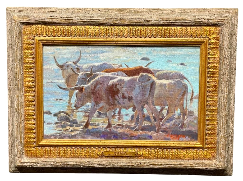 Longhorns- An Original Oil Painting By Sherry Blanchard Stuart (1 of 9)