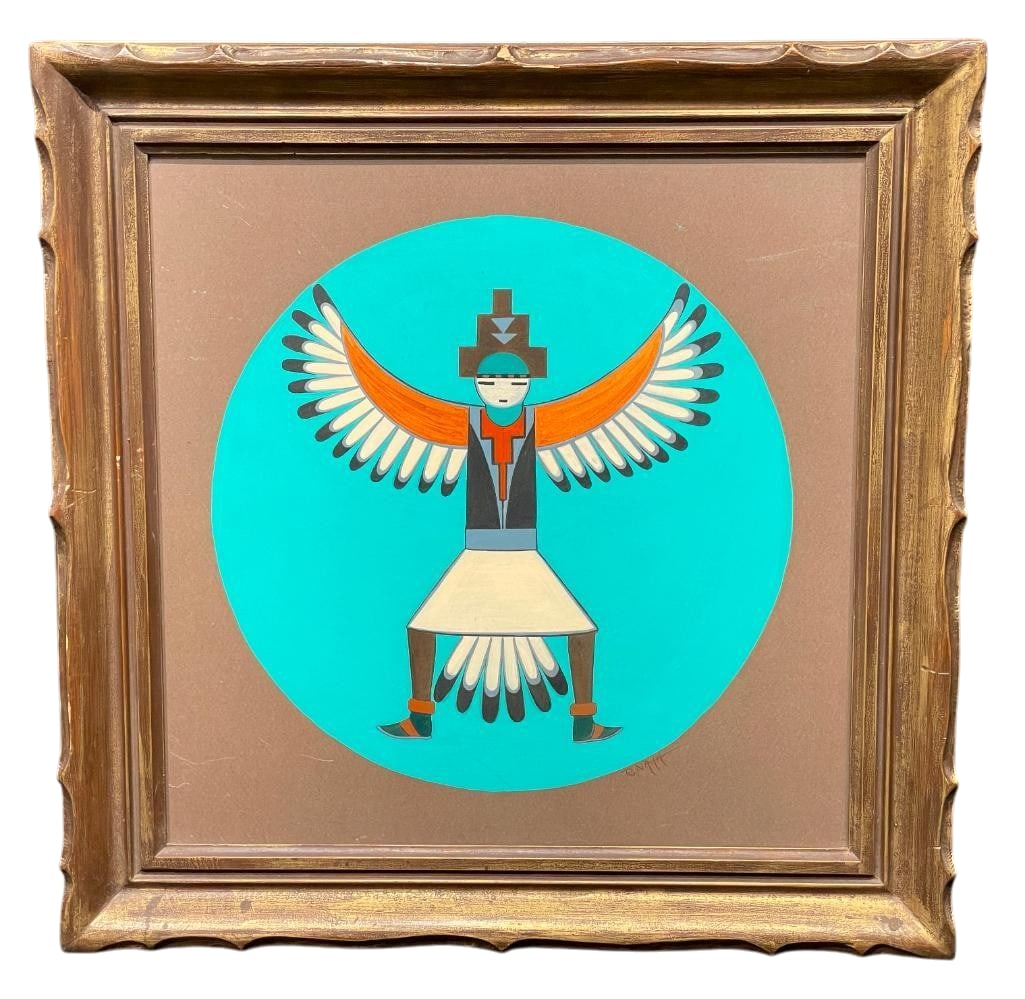 Thunderbird Dancer Theme Original Gouache Painting By Ray Naha