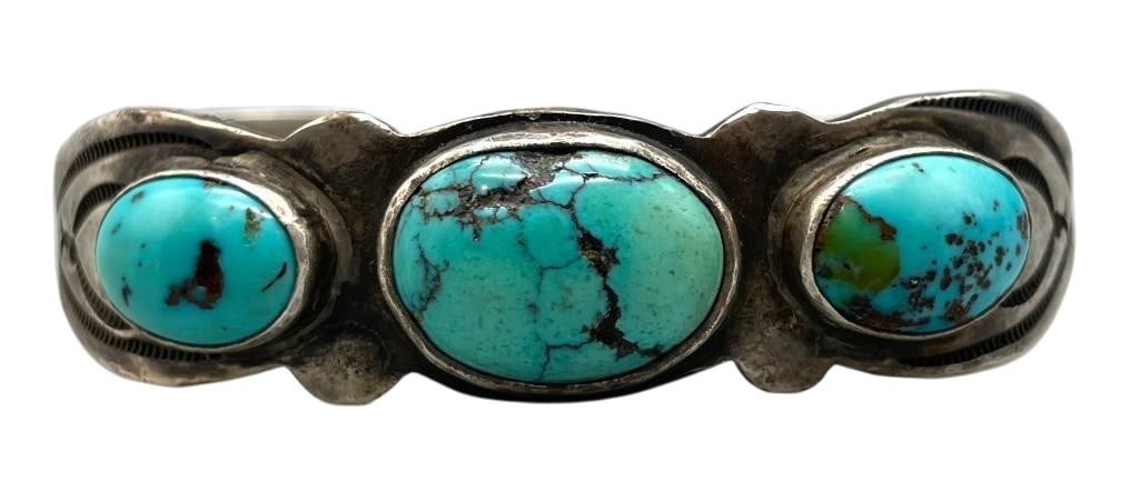Antique Ingot Bracelet With Turquoise (1 of 8)