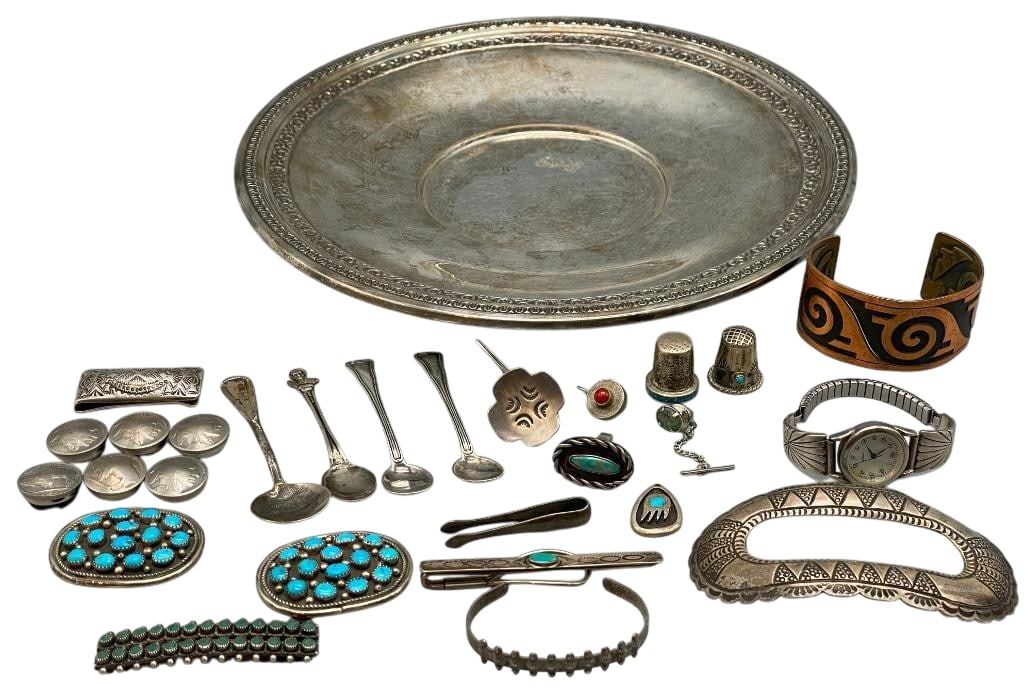 Group of Miscellaneous Jewelry Items With Silver Plated Dish (1 of 13)