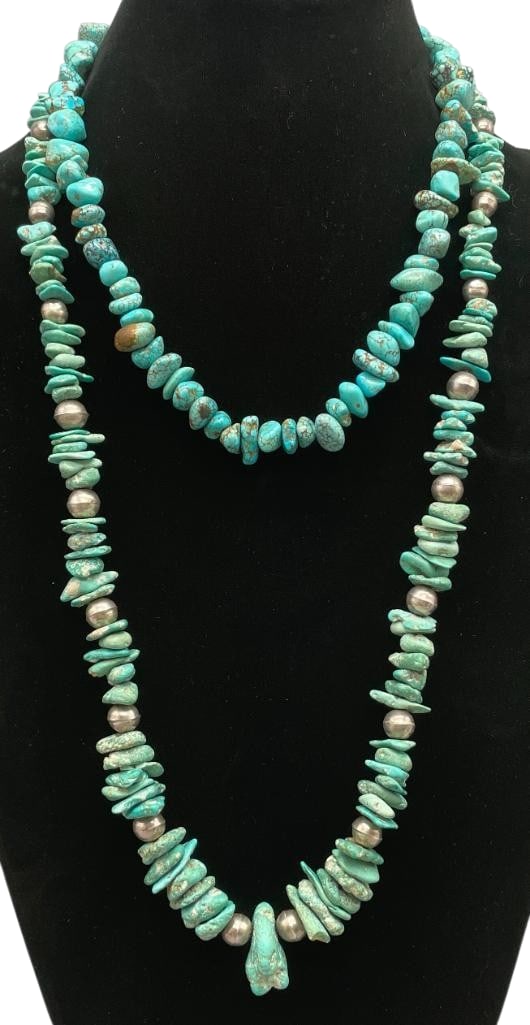 Two Vintage Nugget Style Turquoise Necklaces (1 of 13)