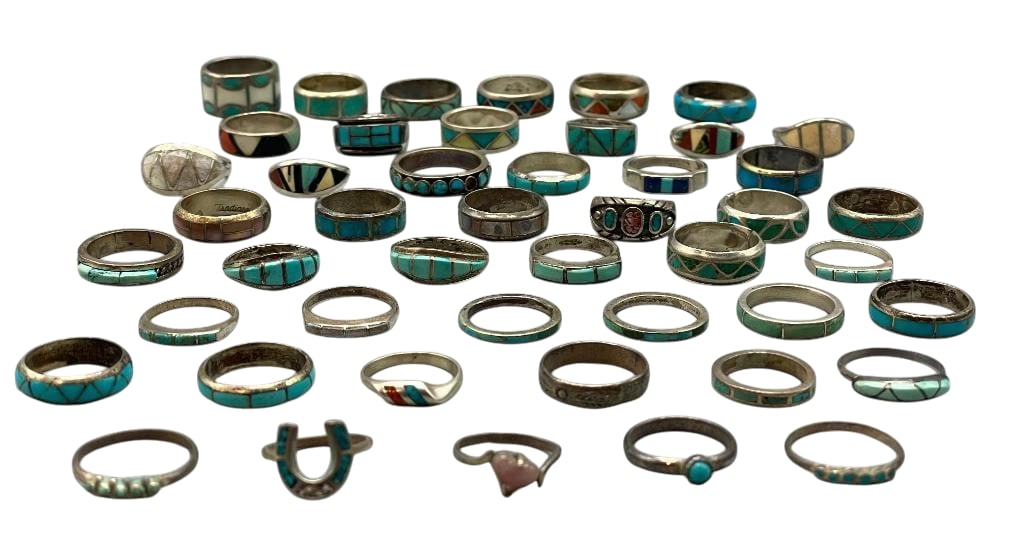 Group Of 47 Sterling Silver Rings With Various Settings (1 of 13)