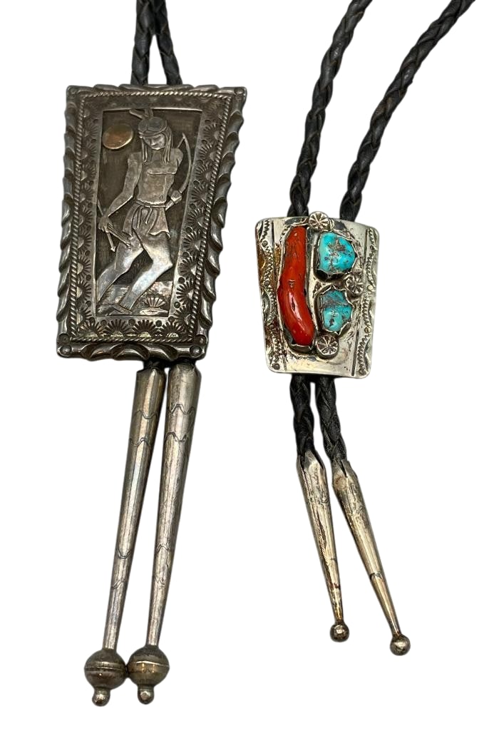 Two Vintage Sterling Silver Bolo Ties One Is Simplicio In Style (1 of 12)