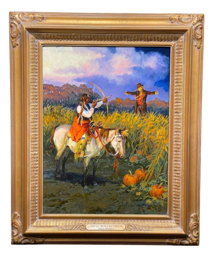 Taking Out The White Mans Medicine - Oil On Board By David Powell 2013 (1 of 10)