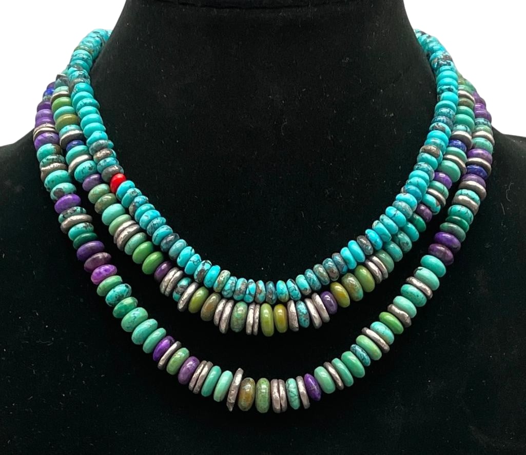 Three Multi Strand Necklaces With Turquoise Beads (1 of 11)