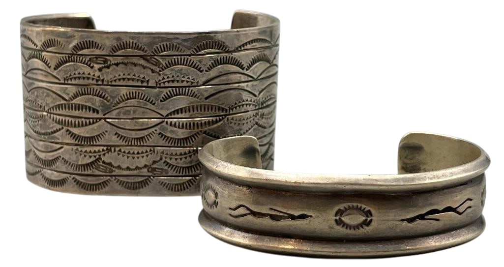 Two Stamped Sterling Silver Bracelets (1 of 12)
