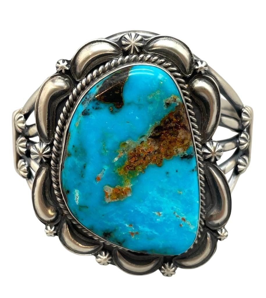 Sterling Silver And Nice Turquoise Bracelet By Romono Delgarito (1 of 10)