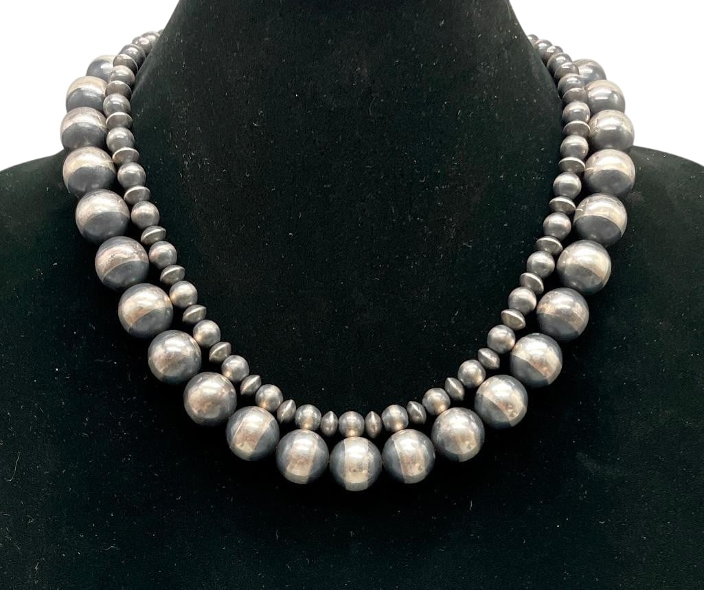Two Sterling Silver Bead Necklaces (1 of 11)