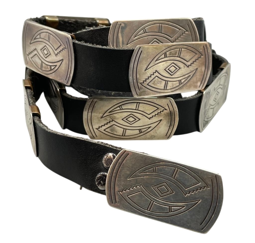 Small Size Sterling Silver Concho Belt/Hat Band With Nice Designs (1 of 13)