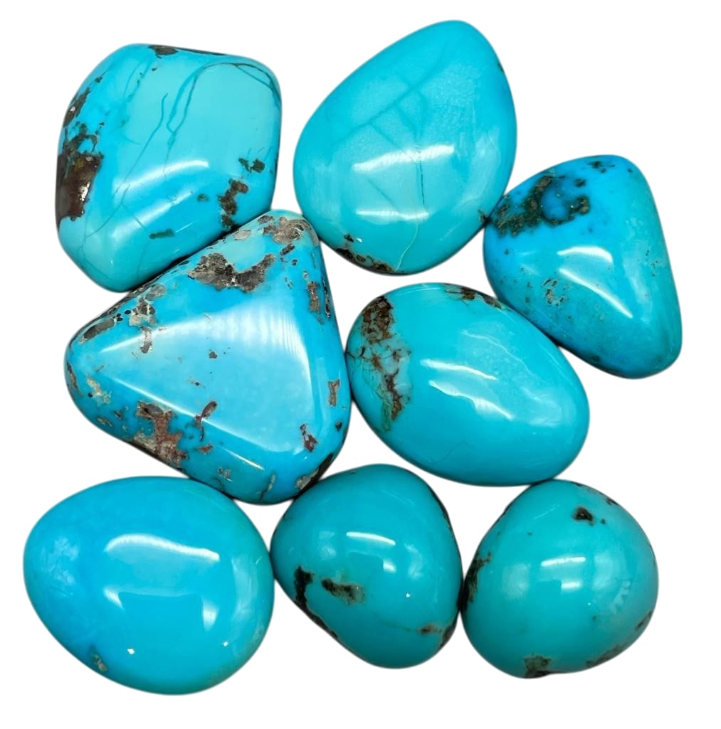 180 Carats Of Sleeping Beauty Turquoise Cabochons: Offered here for your consideration are 180 carats of Sleeping Beauty turquoise cabochons. The Sleeping Beauty mine is near Globe, Arizona. It is known for its solid sky blue color. This mine closed i